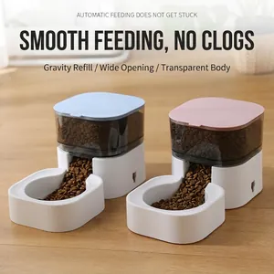 Automatic Pet Feeder And Gravity Water Dispenser PP Plastic Large Capacity Detachable Washable Food Bowl For Cats And Dogs