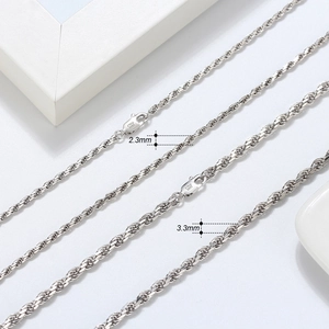 Rope Chain Necklace And Bracelet 925 Sterling Silver Italian Diamond Cut Twisted Link For Men Women Minimalist Fine Jewelry