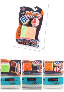 Educational magic cube set in blister packaging with precise dimensions and weight details