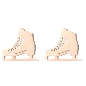 Minimalist stainless steel ice skate stud earrings with hollow design for winter fashion