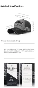 Spécifications de taille pour casquette de baseball délavée avec broderie 1969 JAMAICA