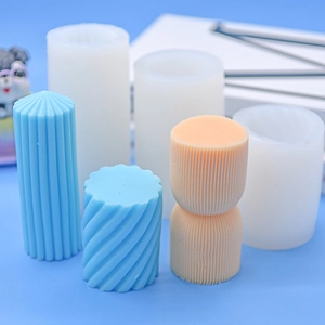 Spiral cylindrical silicone molds for DIY baking and handmade textured candle making