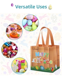 Sac fourre-tout de Pâques réutilisable pour les œufs, jouets et friandises de fête