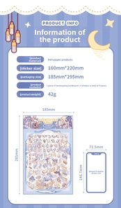 3D cat stickers set size comparison with iPhone 14 showing cute layered animal scenes