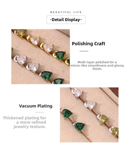Detail view of heart gemstones with vacuum plating and mirror-like polished finish