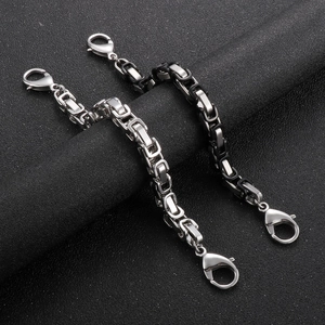 Byzantine Chain Bracelet 316L Stainless Steel Chunky Industrial Streetwear Punk Geometric Men Jewelry Double Lobster Clasp