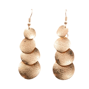 Boucles d'oreilles pendantes géométriques dorées mates avec plusieurs cercles