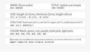 Detailed size specifications and structure chart for the mini touch screen crossbody phone bag