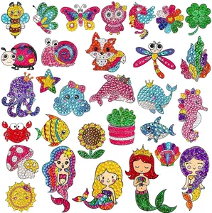 DIY Diamond Painting Stickers Rhinestone Mosaic Art Craft Handmade Cartoon Mermaid Unicorn Kids Educational Hobby Decoration