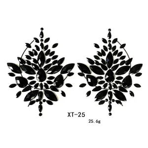Detail of XT-25 black resin jewel body stickers with symmetrical vintage totem design