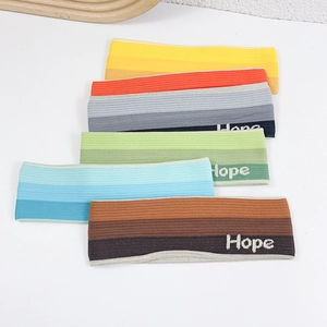 Set of 6 colorful gradient sports headbands for running and yoga in various vibrant shades