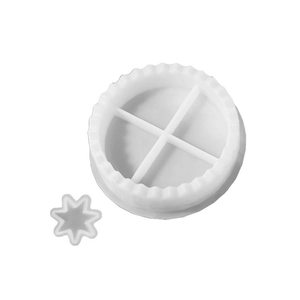 Molde de silicona para calendario de Adviento con bandeja redonda y divisor en cruz