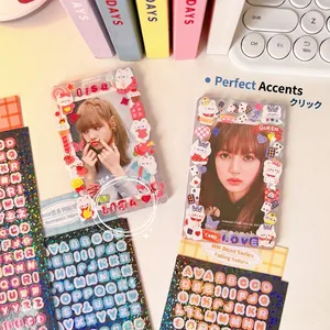 Holographic decorative stickers for K-pop photo cards and DIY journal scrapbooking sets