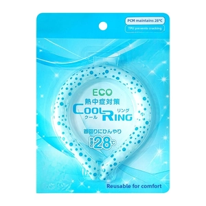 Cooling Neck Ring with PCM material in white and blue dots for summer outdoor use