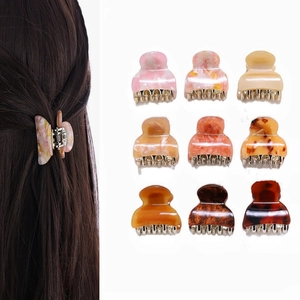 Mini Hair Claw Clips Small Leopard Print Tortoiseshell Acetate Marble Pattern Ponytail Holder Hairpins For Women