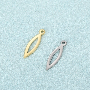 Golden and silver leaf-shaped stainless steel charms for DIY necklace and earring making