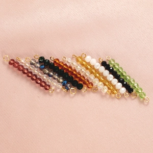 Colorful faceted crystal bead connectors in stainless steel for jewelry making