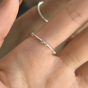 S925 Sterling Silver Hollow Bowknot Ring For Women Minimalist Sweet Bow Finger Ring Korean Style Fashion Jewelry Gift
