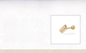 Detailed view of S925 sterling silver ear stud with cubic zirconia and thread screw back