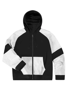 Herren Freizeit Kapuzenjacke aus Baumwolle mit Strickmuster in Schwarz und Grau Design