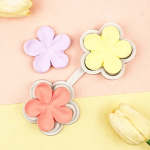DIY flower silicone mold for clay and chocolate crafts with three cavity floral patterns
