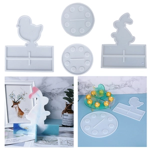 Christmas Chick Rabbit DIY Silicone Mold For Resin Casting Desktop Display Stand Holder Handmade Crafts