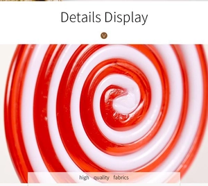 Close-up of red and white spiral stripe patterns on high quality acrylic candy cane