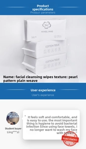 Details von 200x200mm Einweg-Gesichtstüchern mit Perlstruktur und glatter Textur