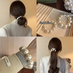 Elegant Faux Artificial Pearl Hair Ties Elastic Hair Bands Korean Style Scrunchies Bracelet Dual Use Hair Accessories For Women
