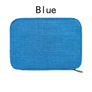 Blue waterproof fabric storage organizer bag for smartwatch bands with metal zipper