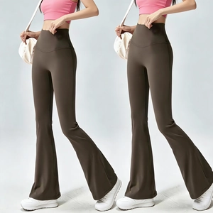 Hoge Taille Uitlopende Yogabroek Voor Dames Fleece Gevoerd Buikcontrole Bil-lift Uitlopende Leggings Pilates Gym Onderkant
