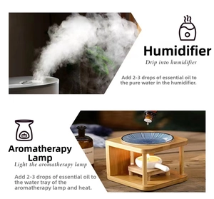 Water-soluble essential oil usage for humidifier atomization and ceramic aroma lamp heating