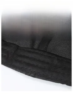 Detail of moisture-wicking sweatband inside the black vintage baseball cap