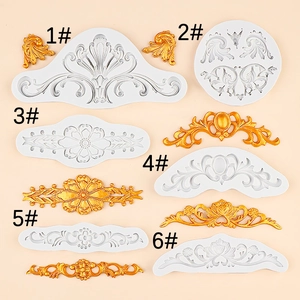 Baroque Silicone Mold European Vintage Relief Flower Border Fondant Cake Decoration DIY Resin Clay Tools Embossed Pattern