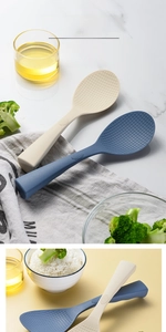 Mestolo per riso in silicone autoportante con superficie antiaderente in due colori