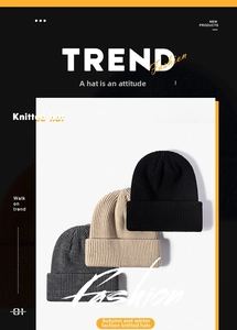 Detailed close-up of ribbed knit texture on black, beige, and grey winter beanies
