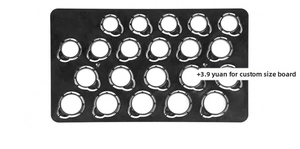Ring size measuring tool with multiple diameter holes for jewelry sizing on white background