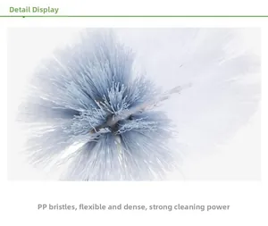 Detail of dense PP bristles on toilet brush showing flexible cleaning texture