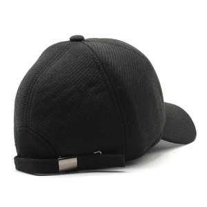 Winter men's thermal baseball cap with ear protection shown from a 45-degree back view