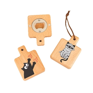 Cat paw wooden bottle opener and fridge magnet with creative cartoon illustrations