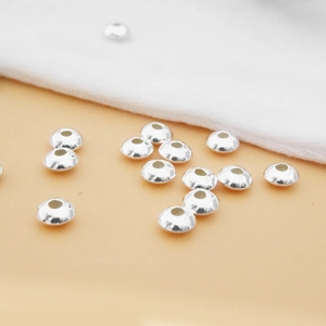 Piezas joyería DIY S925 plata de ley cuentas espaciadoras de disco sobre algodón