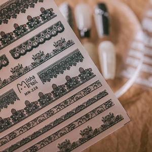 5D Embossed Nail Art Stickers Self Adhesive Retro Lace Floral Design Thin 3D Textured DIY Manicure Decorations
