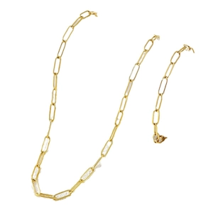 Minimalist 18K gold plated titanium steel paperclip chain necklace for women