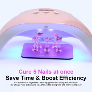 Set lampada LED rosa con supporti per unghie in cristallo e base acrilica per nail art
