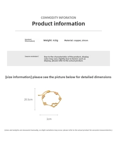 Detailed spec sheet of 24k gold-plated gourd bracelet with 4.8g weight and 20.5cm length