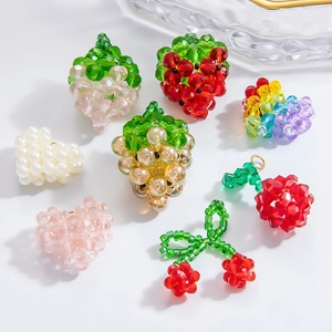Handmade fruit crystal beads and pearls charms for DIY jewelry making accessories