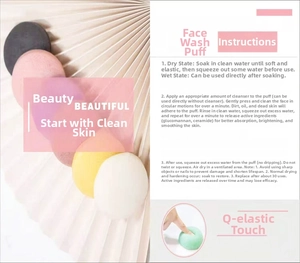Macro display of colorful hemispherical konjac sponges for deep facial cleansing
