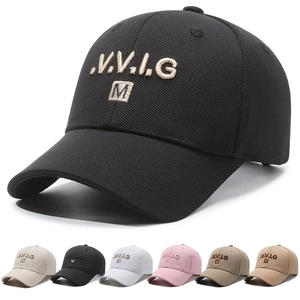 Baseball Cap Cotton Polyester Blend Sun Hat Adjustable Curved Brim Letter Embroidery Outdoor Casual For Men Women