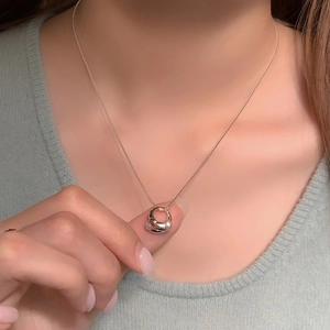Collana Pendente Perla Artificial Placcata Oro 18K Cavo Geometrico Circolare Minimalista Elegante Catena Clavicola Gioielli Regalo Donna