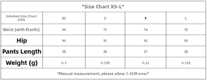 Detailed size chart for striped bow top and poplin shorts set, ranging from XS to L